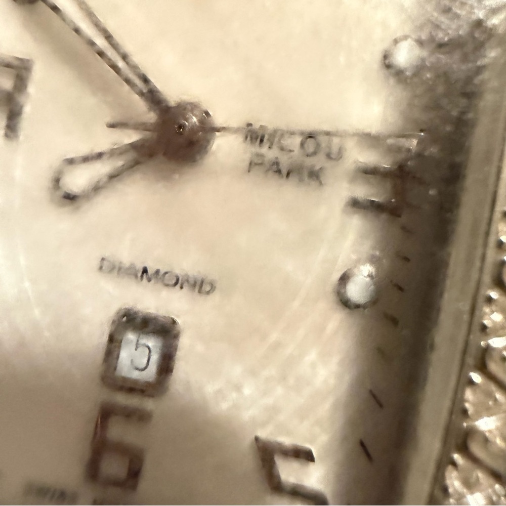 Michele Deco Diamond Bezel Watch 74 Diamonds Swiss Quartz Needs Battery - Picture 12 of 13